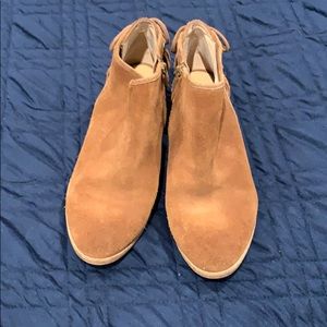 Michael kors leather heel tassel zipper boots